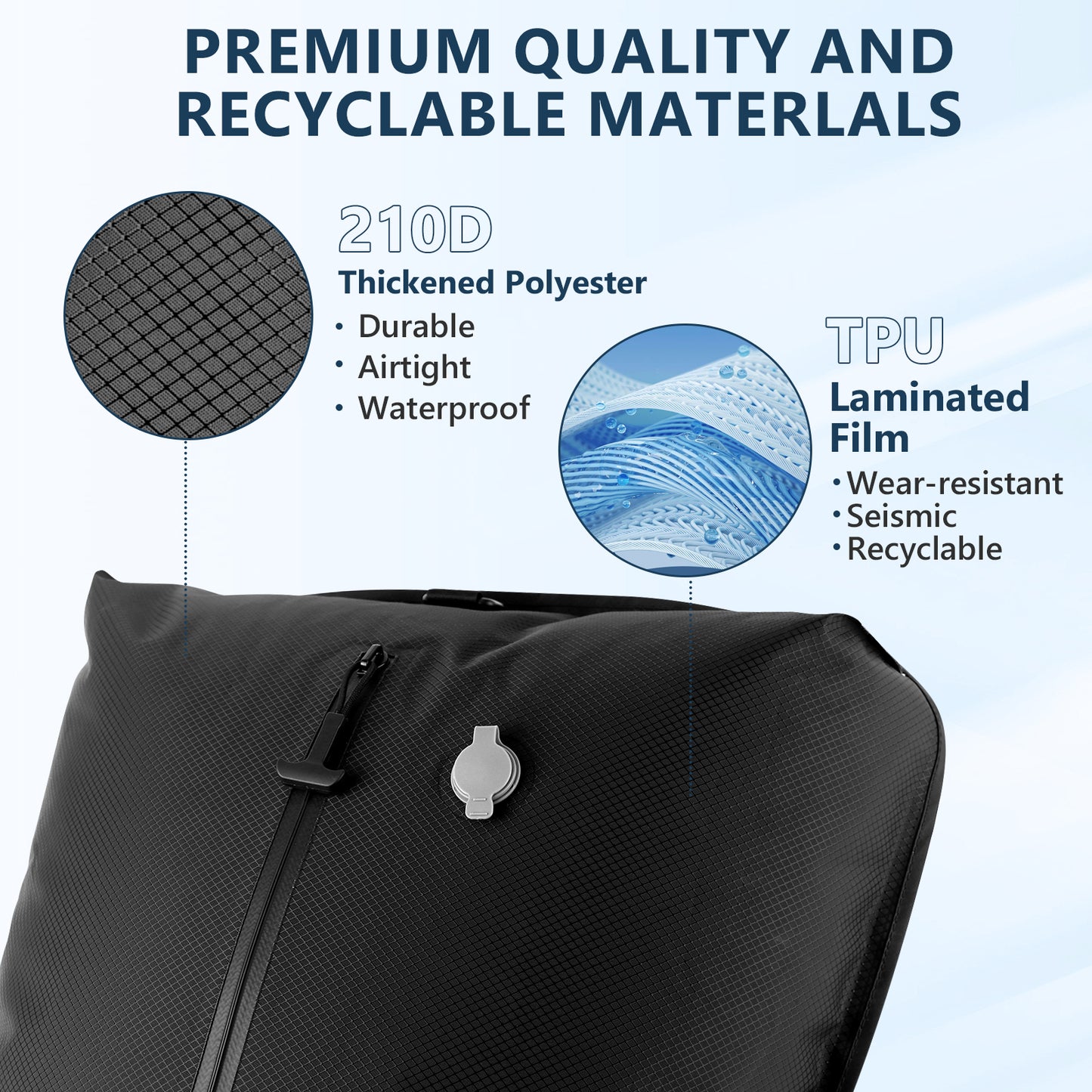33L Professional Vacuum Bags for Travel with Wireless Vacuum Pump, Dobaly IP67 Reusable Vacuum Compression Bags for Suitcases and Backpack Space Saver Vacuum Bags Lightweight&Durable (2PC+Pump)