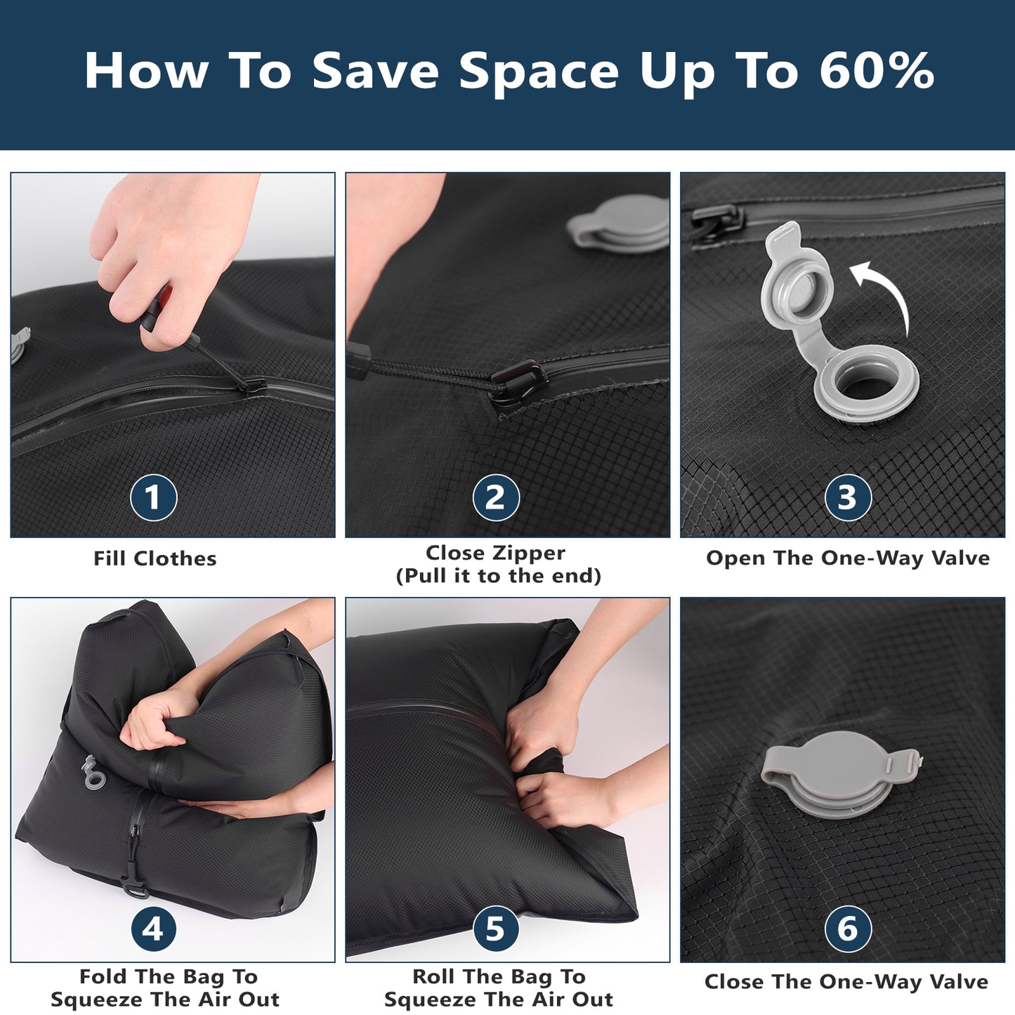 33L Professional Vacuum Bags for Travel with Wireless Vacuum Pump, Dobaly IP67 Reusable Vacuum Compression Bags for Suitcases and Backpack Space Saver Vacuum Bags Lightweight&Durable (2PC+Pump)