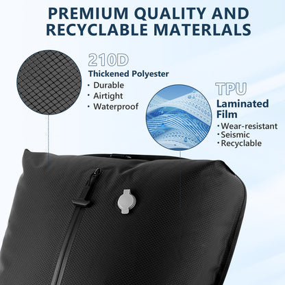 33L Professional Vacuum Bags for Travel with Wireless Vacuum Pump, Dobaly IP67 Reusable Vacuum Compression Bags for Suitcases and Backpack Space Saver Vacuum Bags Lightweight&Durable (2PC+Pump)