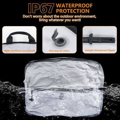 Dobaly 33L Professional Vacuum Bags for Travel with 55W Super Power Electric Pump, IP67 Reusable Vacuum Seal Bags for Clothing for Suitcases and Backpack Space Saver Bags for Travel (1PC+Pump)