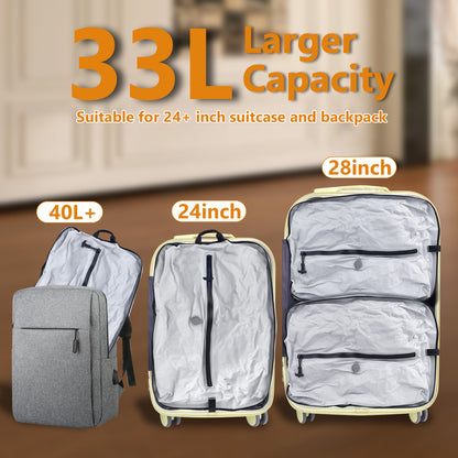 Dobaly 33L Professional Vacuum Bags for Travel, IP67 Reusable Vacuum Seal Bags for Clothing for Suitcases and Backpack Space Saver Bags for Travel Lightweight & Durable (1PC No Pump)
