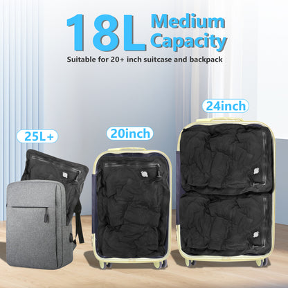 2PC Professional Vacuum Bags for Travel with 55W Super Power Electric Pump, Dobaly IP67 Reusable Vacuum Compression Bags for Suitcases and Backpack Space Saver Vacuum Bags Durable(2 Medium+Pump)