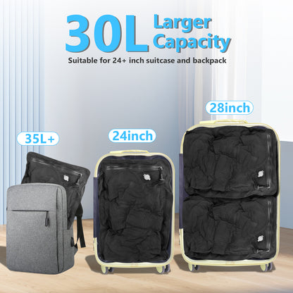 2PC Professional Vacuum Bags for Travel, Dobaly IP67 Reusable Vacuum Compression Bags for Suitcases and Backpack Space Saver Vacuum Bags Lightweight&Durable(2 Large No Pump)